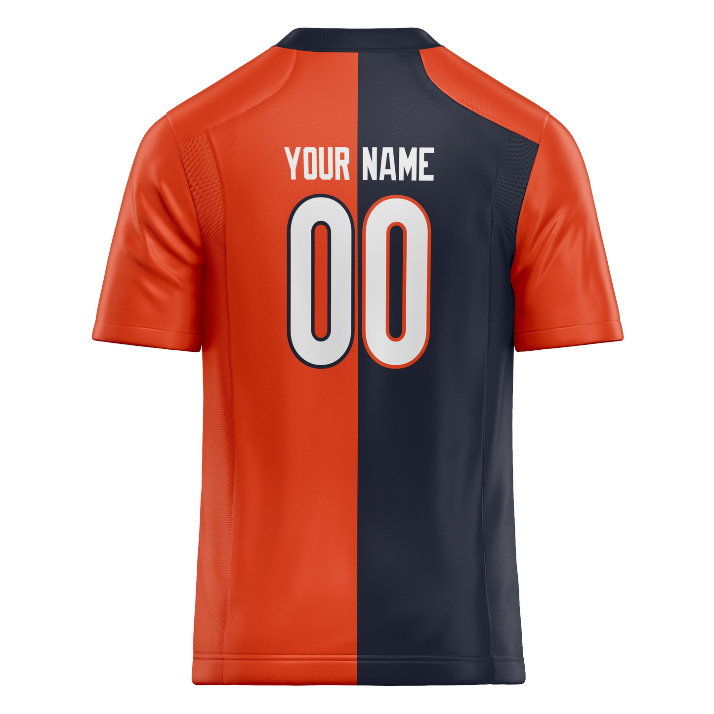 Custom Orange & Navy Blue Colors Design Sports Football Jersey