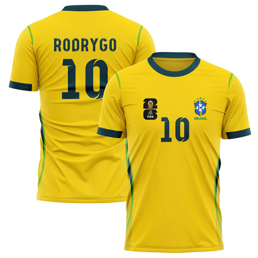 Brazil Rodrygo 10 Home Soccer Jersey World Cup 2026