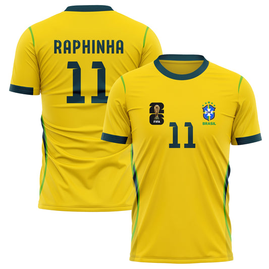 Brazil Raphinha 11 Home Soccer Jersey World Cup 2026