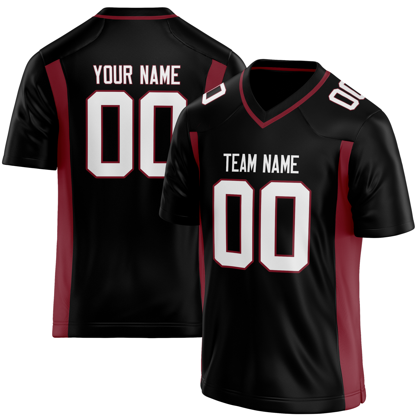 Custom Black & Maroon Colors Design Sports Football Jersey