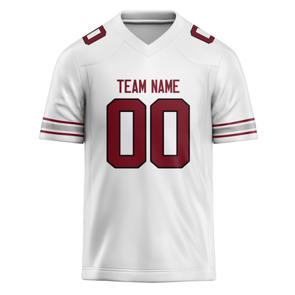 Custom White & Maroon Colors Design Sports Football Jersey