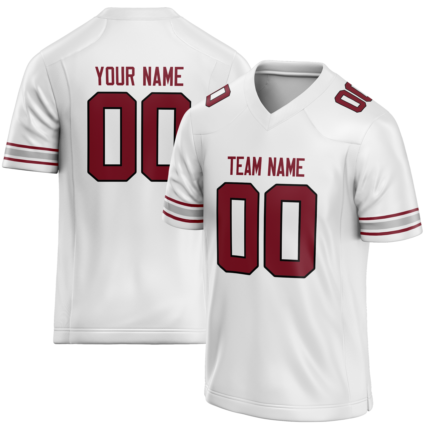 Custom White & Maroon Colors Design Sports Football Jersey