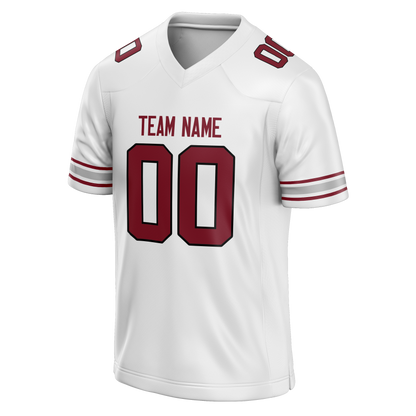 Custom White & Maroon Colors Design Sports Football Jersey