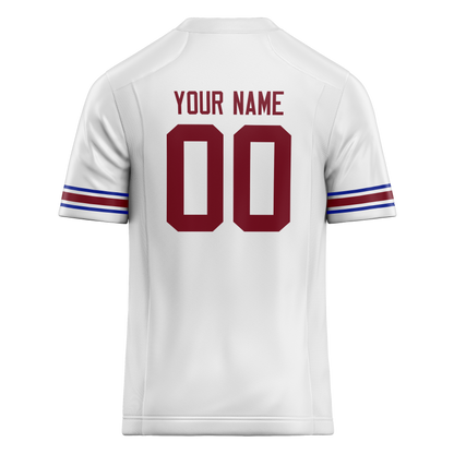 Custom White & Maroon Colors Design Sports Football Jersey
