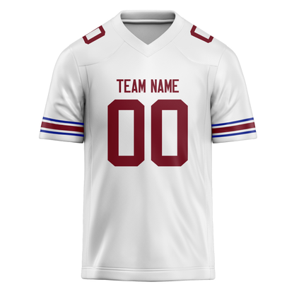 Custom White & Maroon Colors Design Sports Football Jersey