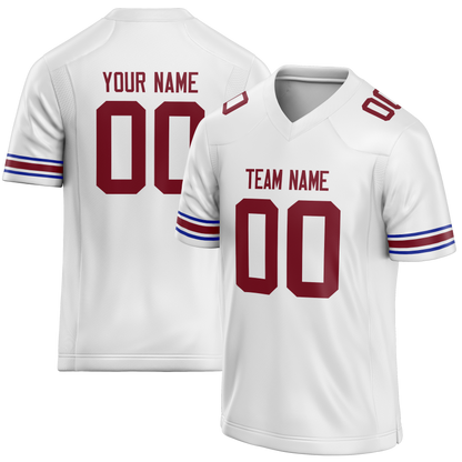 Custom White & Maroon Colors Design Sports Football Jersey