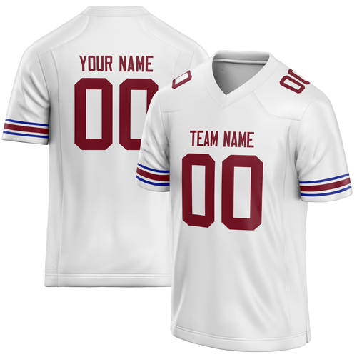 Custom White & Maroon Colors Design Sports Football Jersey
