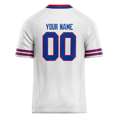 Custom White & Blue Colors Design Sports Football Jersey