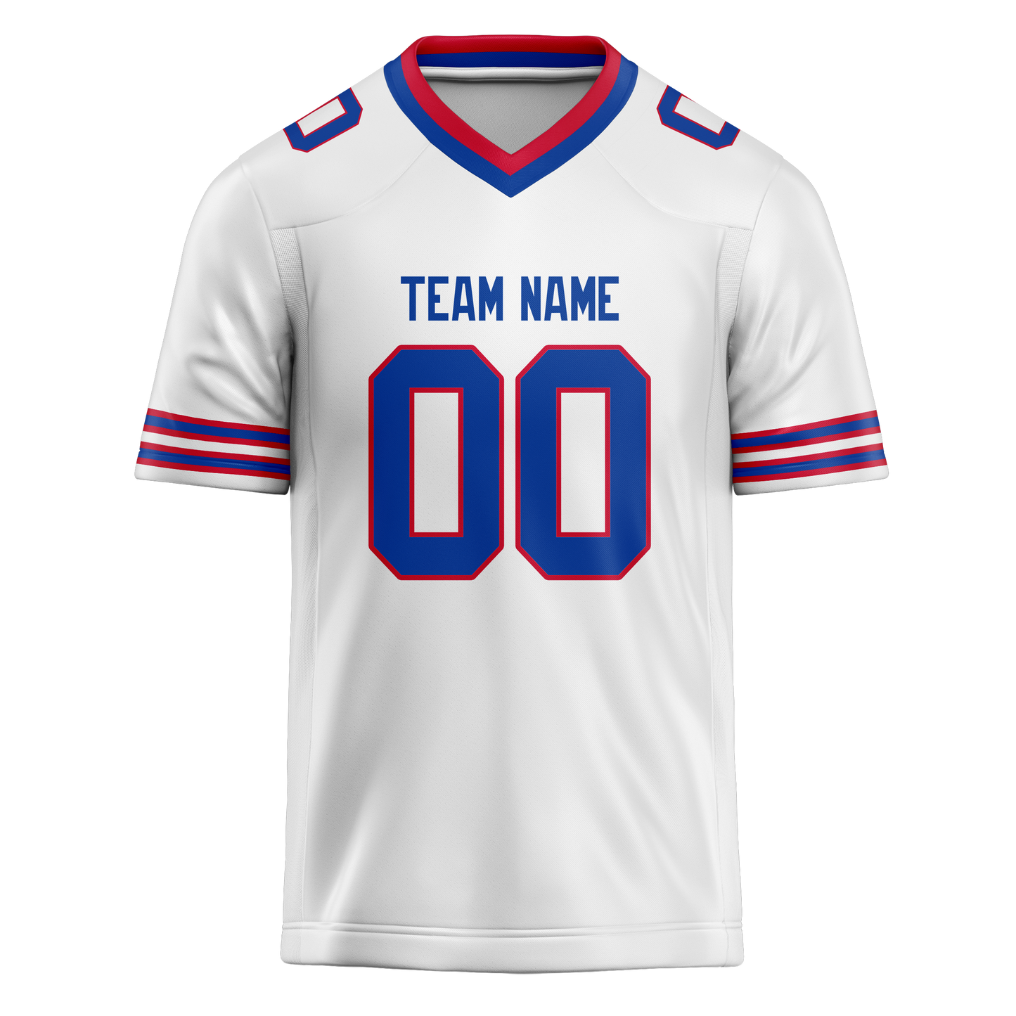 Custom White & Blue Colors Design Sports Football Jersey
