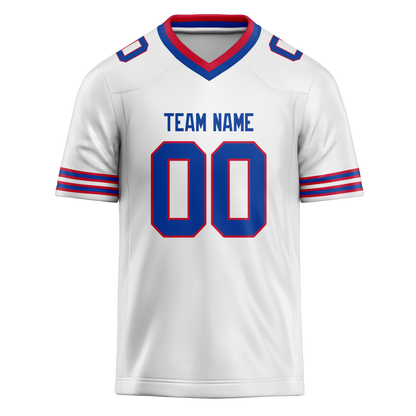 Custom White & Blue Colors Design Sports Football Jersey