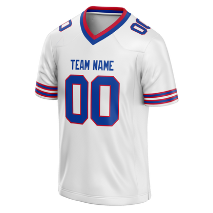 Custom White & Blue Colors Design Sports Football Jersey