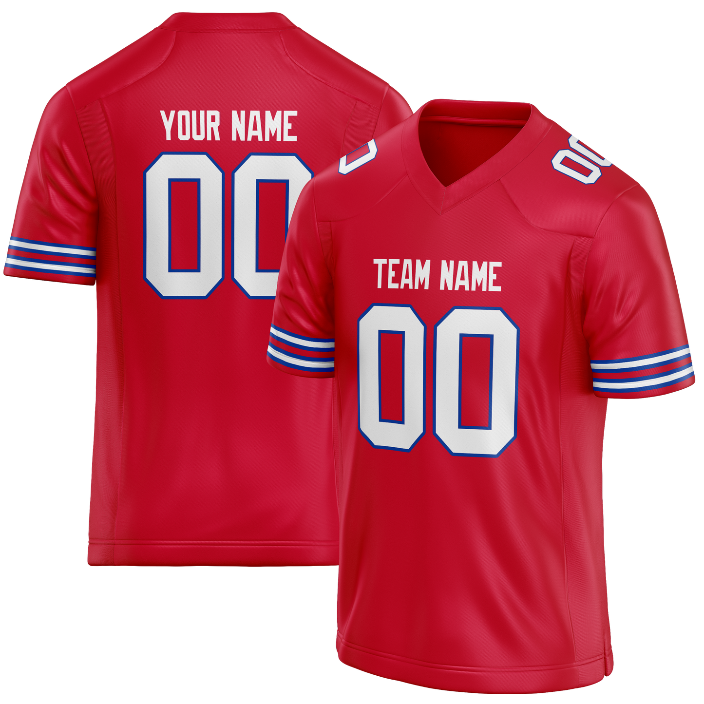 Custom Red & White Colors Design Sports Football Jersey