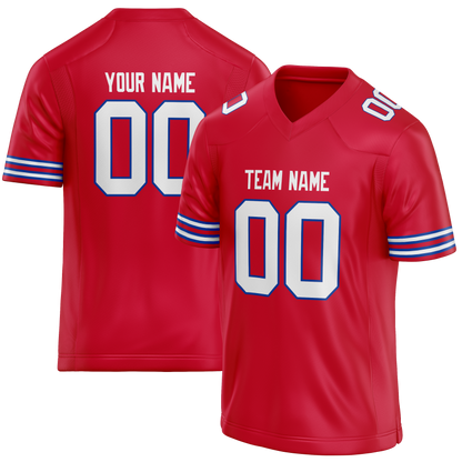 Custom Red & White Colors Design Sports Football Jersey