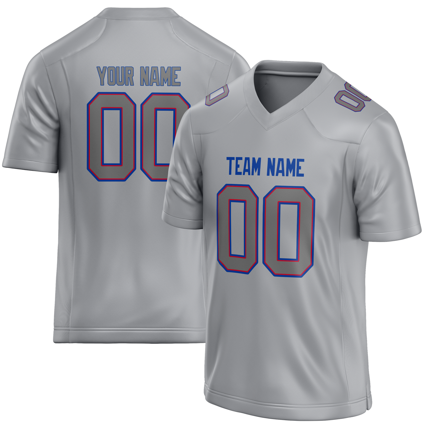 Custom Silver & Gray Colors Design Sports Football Jersey
