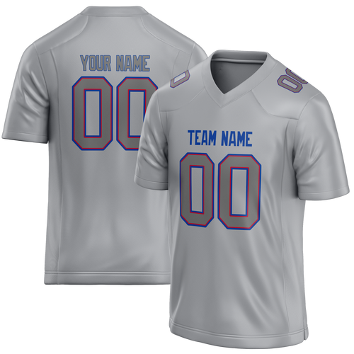 Custom Silver & Gray Colors Design Sports Football Jersey