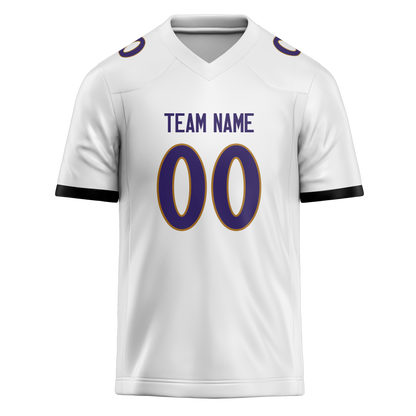 Custom White & Dark Purple Colors Design Sports Football Jersey