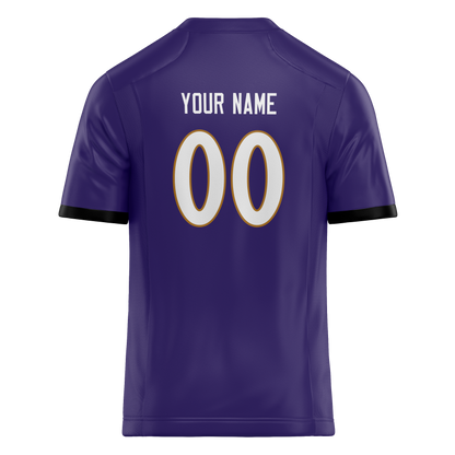 Custom Dark Purple & White Colors Design Sports Football Jersey
