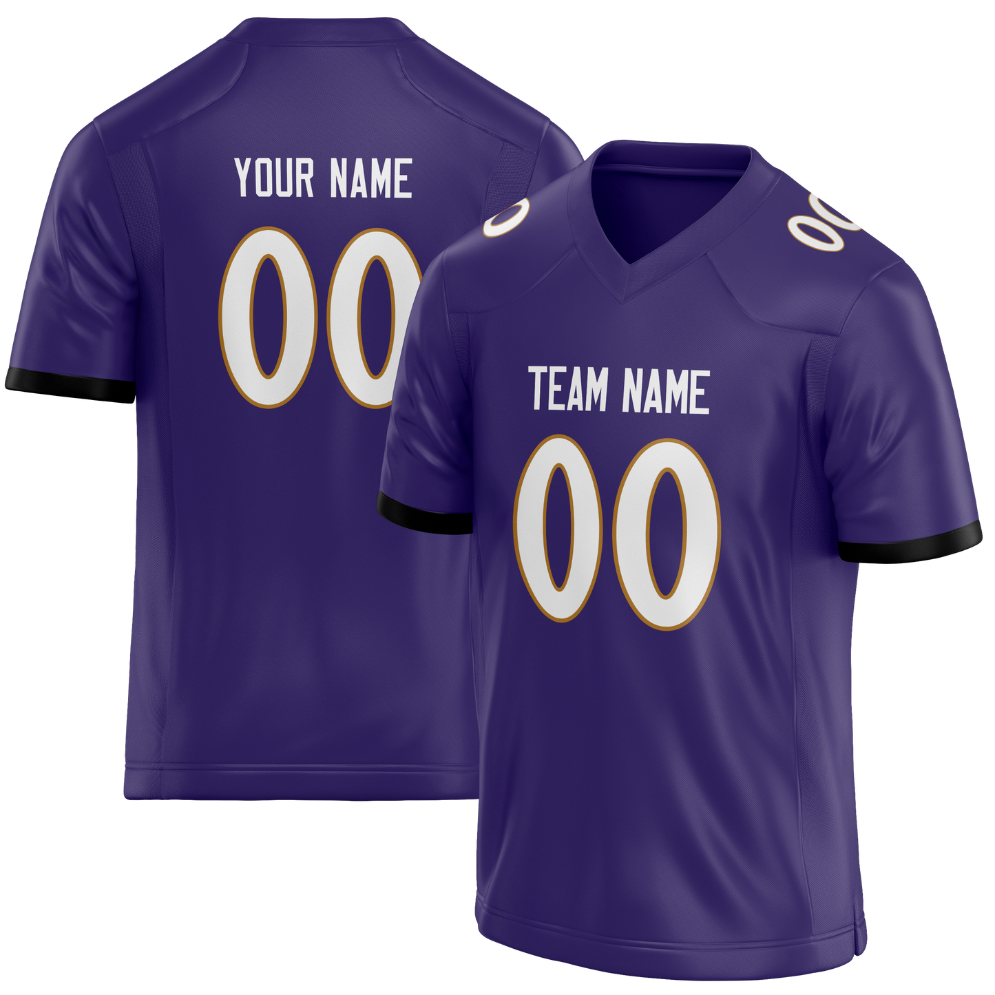 Custom Dark Purple & White Colors Design Sports Football Jersey