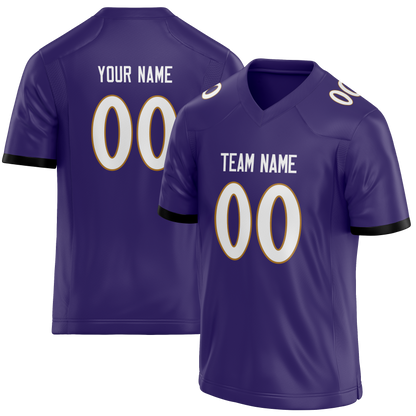 Custom Dark Purple & White Colors Design Sports Football Jersey