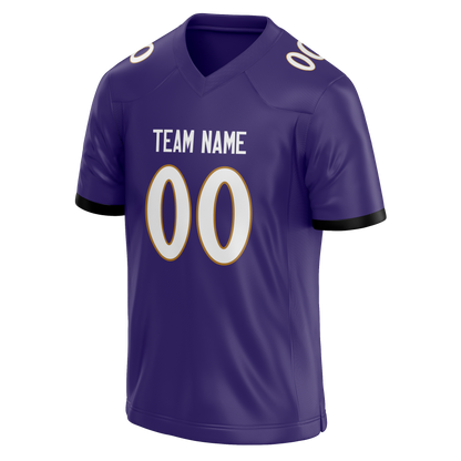 Custom Dark Purple & White Colors Design Sports Football Jersey