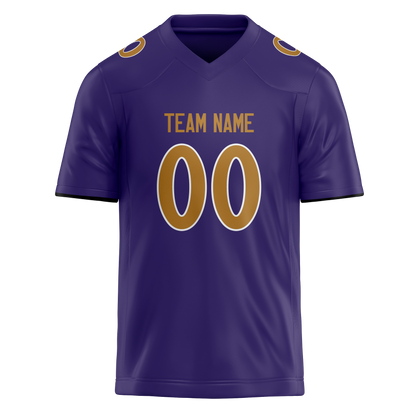 Custom Dark Purple & Camo Colors Design Sports Football Jersey