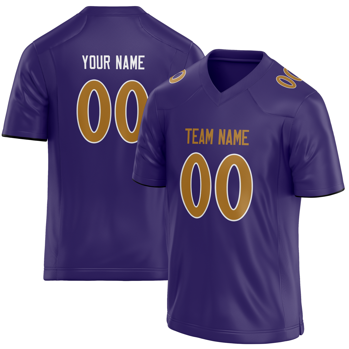 Custom Dark Purple & Camo Colors Design Sports Football Jersey