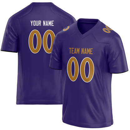 Custom Dark Purple & Camo Colors Design Sports Football Jersey