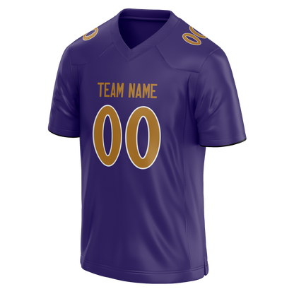 Custom Dark Purple & Camo Colors Design Sports Football Jersey