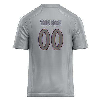 Custom Silver & Gray Colors Design Sports Football Jersey