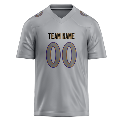Custom Silver & Gray Colors Design Sports Football Jersey