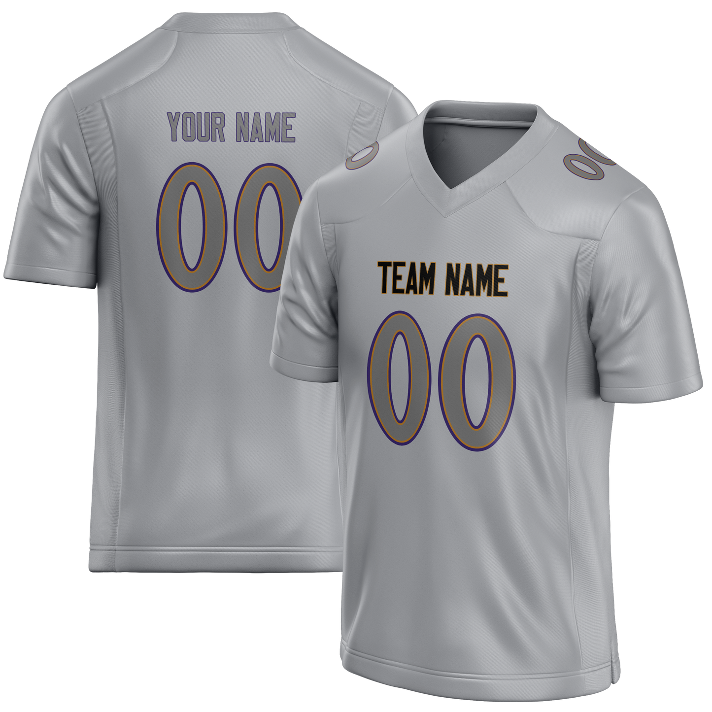 Custom Silver & Gray Colors Design Sports Football Jersey