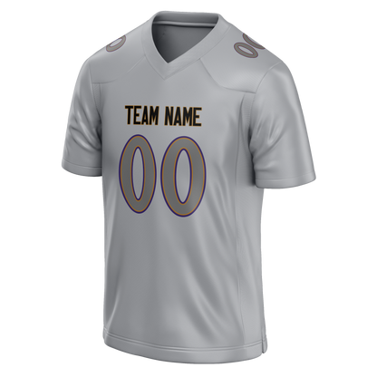 Custom Silver & Gray Colors Design Sports Football Jersey