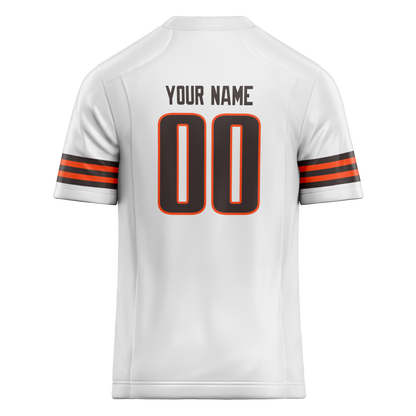 Custom White & Brown Colors Design Sports Football Jersey