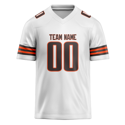 Custom White & Brown Colors Design Sports Football Jersey