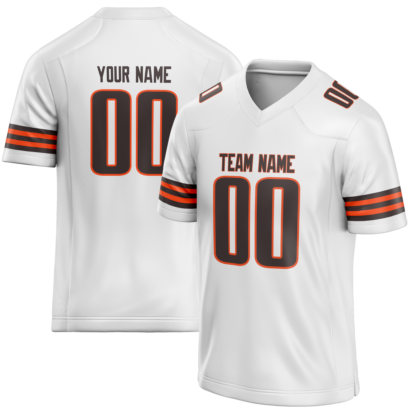 Custom White & Brown Colors Design Sports Football Jersey