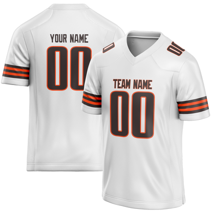 Custom White & Brown Colors Design Sports Football Jersey