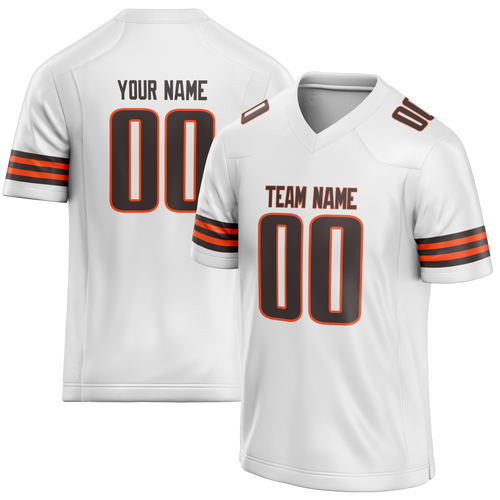 Custom White & Brown Colors Design Sports Football Jersey