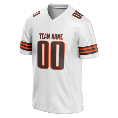 Custom White & Brown Colors Design Sports Football Jersey