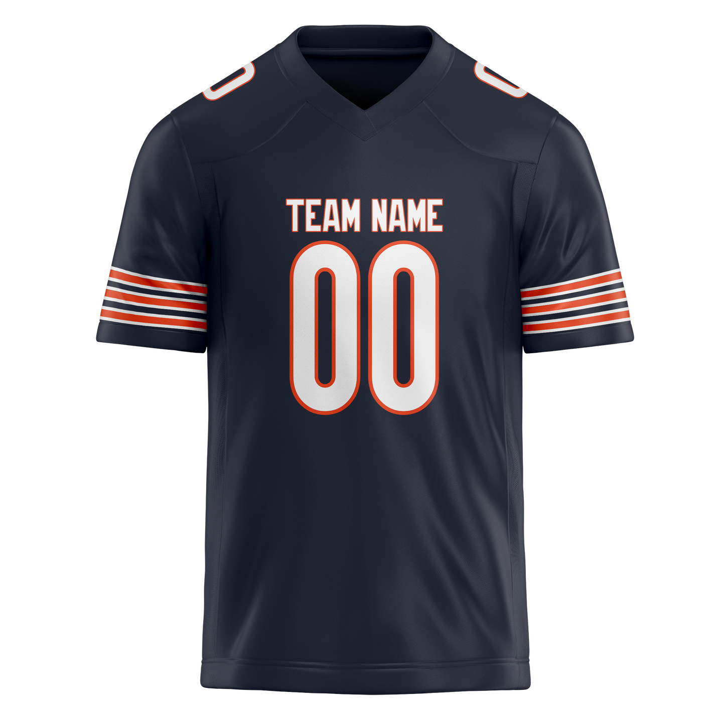 Custom Navy Blue & Orange Colors Design Sports Football Jersey