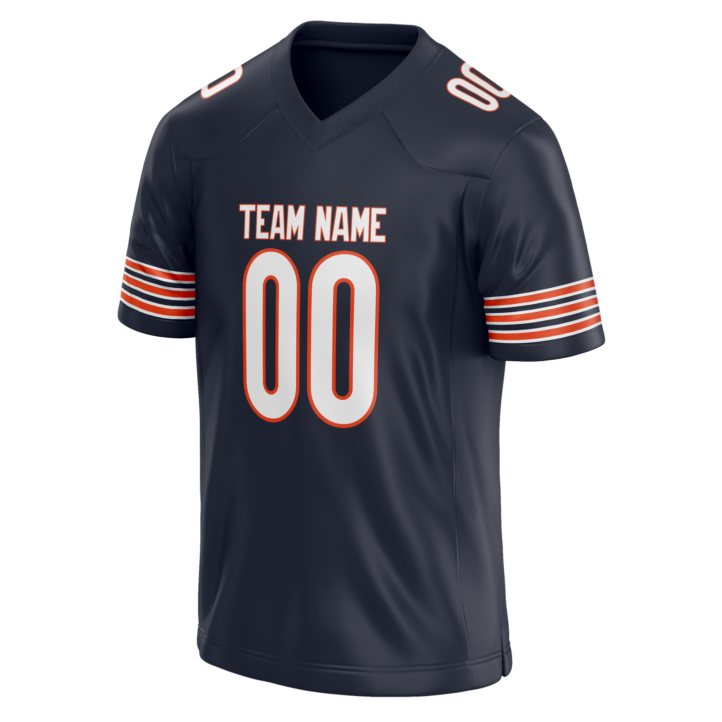 Custom Navy Blue & Orange Colors Design Sports Football Jersey