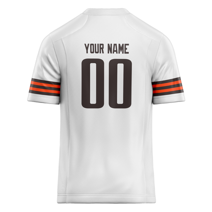 Custom White & Brown Colors Design Sports Football Jersey