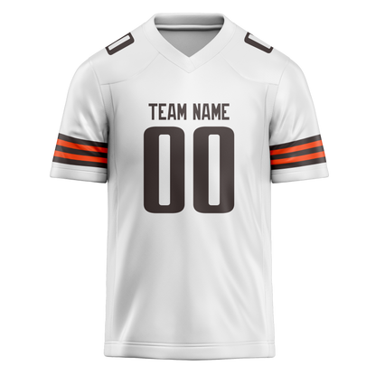 Custom White & Brown Colors Design Sports Football Jersey