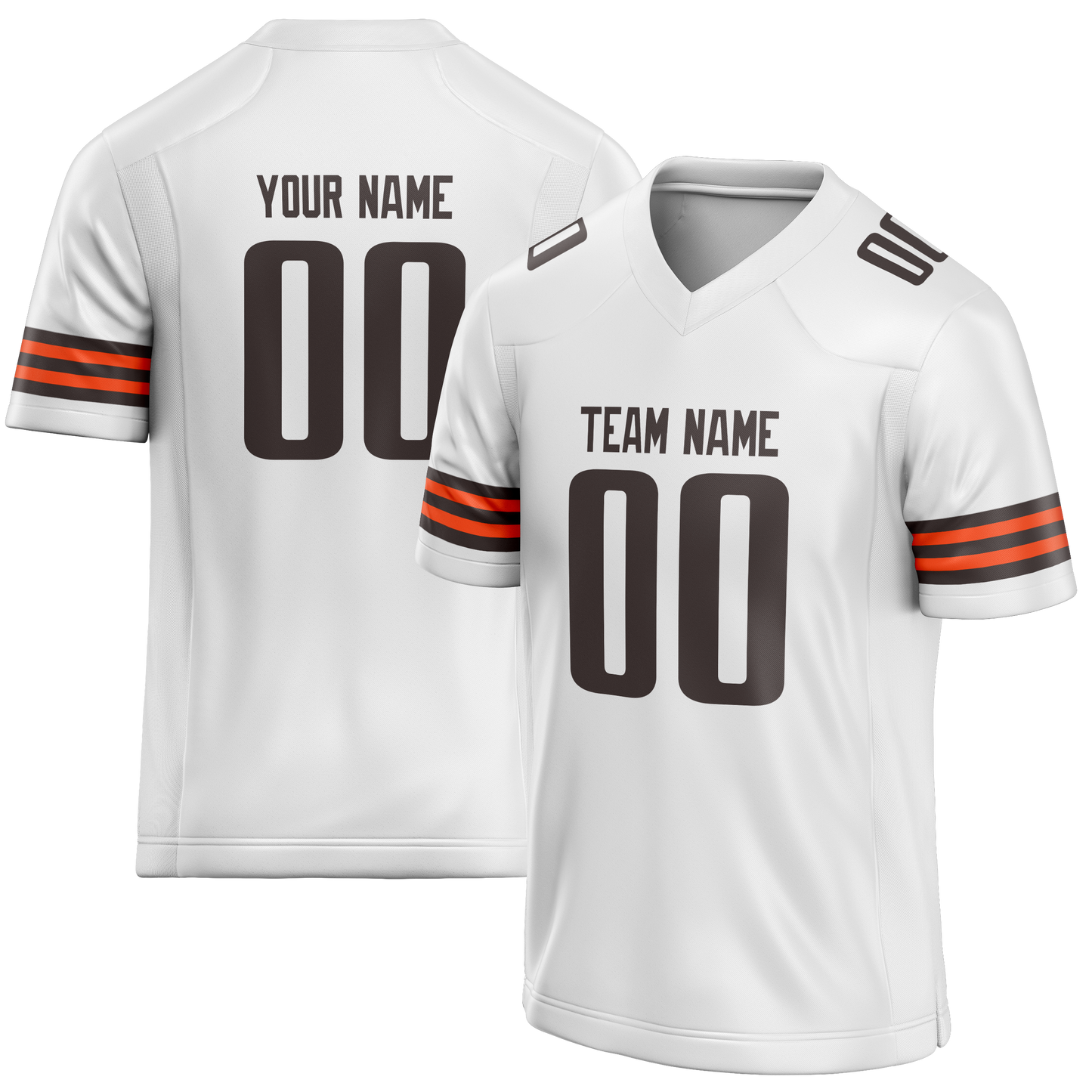 Custom White & Brown Colors Design Sports Football Jersey