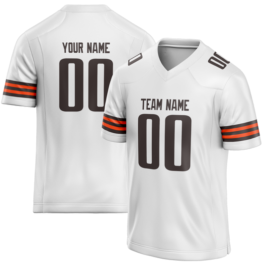 Custom White & Brown Colors Design Sports Football Jersey