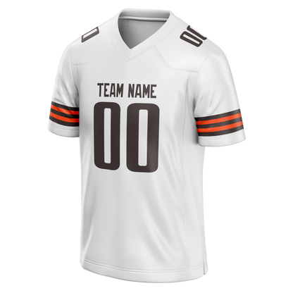 Custom White & Brown Colors Design Sports Football Jersey