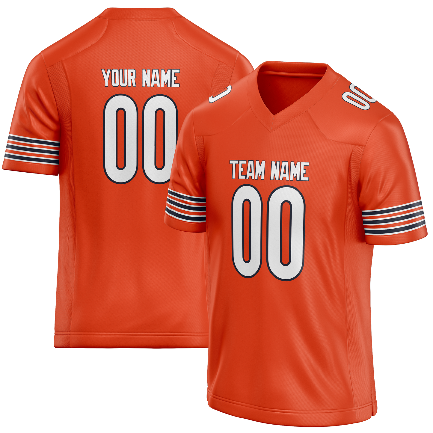 Custom Orange & White Colors Design Sports Football Jersey