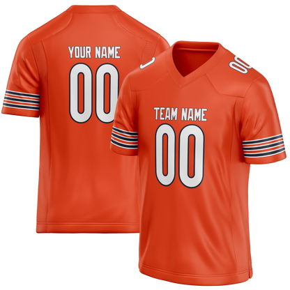 Custom Orange & White Colors Design Sports Football Jersey