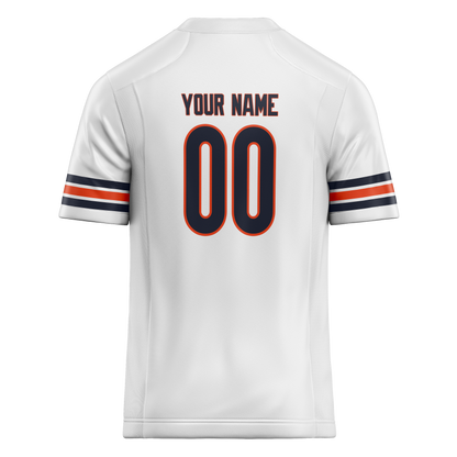 Custom White & Orange Colors Design Sports Football Jersey