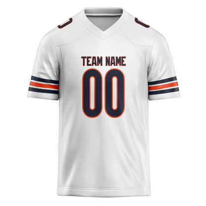 Custom White & Orange Colors Design Sports Football Jersey