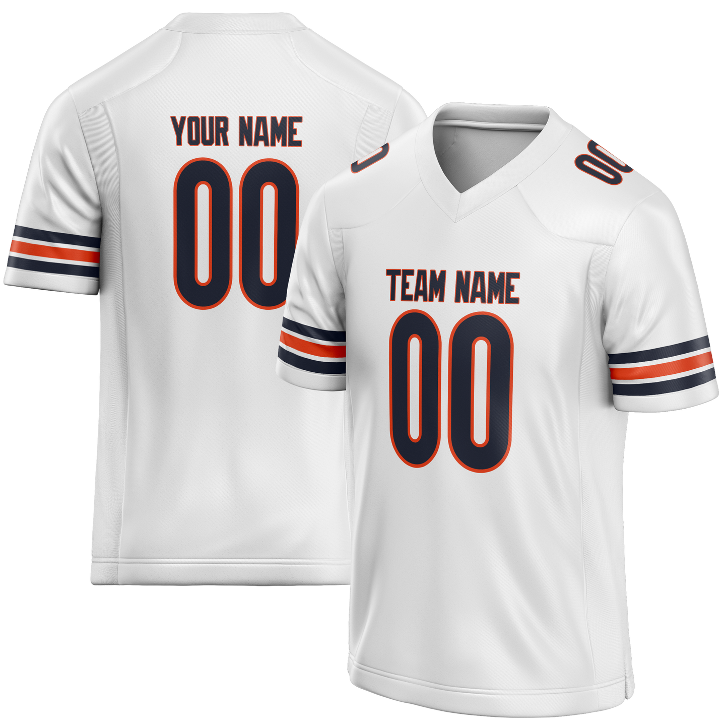 Custom White & Orange Colors Design Sports Football Jersey